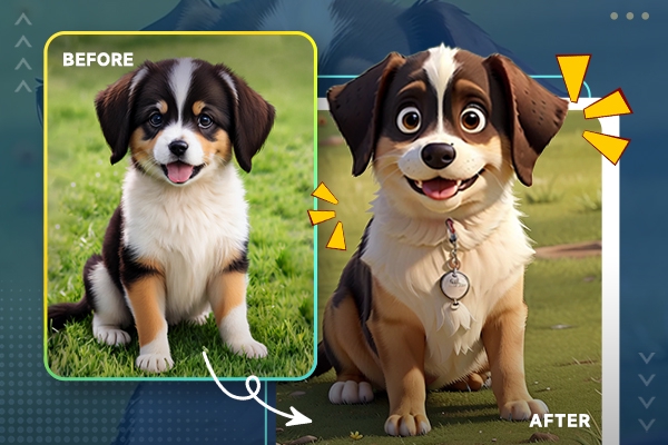 Transform a dog image to Disney cartoon style